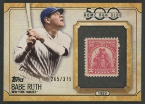 Estampilla 2016 Topps Update 500 Home Run Club Babe Ruth #’d/375 New York Yankees - Imagen 1 de 2