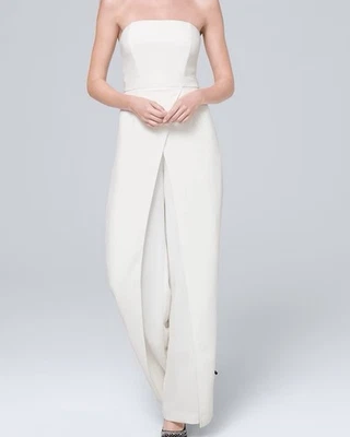 WHITE HOUSE BLACK MARKET WHITE Strapless Women’s Jumpsuit Size 00 NWT Orig $160 - Image 1 of 4