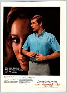 1968 VAN HEUSEN 417 SHIRTS 8"X11" MEN'S FASHION AD Young Man 1960's Vtg HTN-27 - Picture 1 of 1