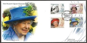 GIBRALTAR, 2022 QEII 70 YEARS PLATINUM JUBILEE SET OF 4 ON FDC - Picture 1 of 1