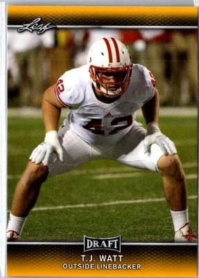 2017 Leaf Draft #62 T.J. Watt Gold - Image 1 of 2