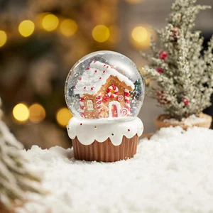 5" Resin Gingerbread House Water Globe - Picture 1 of 3