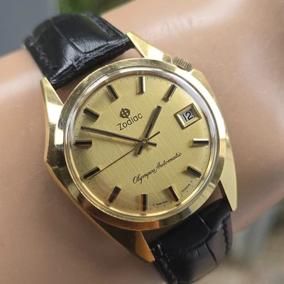 Vintage ZODIAC OLYMPOS men's automatic watch 723-928 day/date swiss 1960s - Image 1 of 4