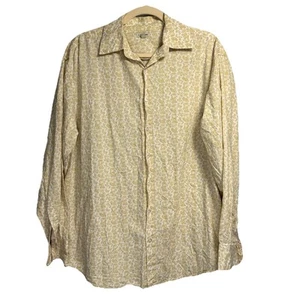 J. Peterman Shirt Men’s Medium Yellow All Over Paisley Print Button Up Dress - Picture 1 of 4