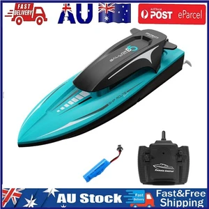 RC Boat Water Toy Brush Motor 80m Control Distance for Child Kids (Blue) New - Picture 1 of 6