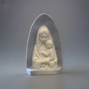Vintage Virgin Mary Madonna & Baby Jesus Blue Bisque Planter Japan 1959s - Picture 1 of 2