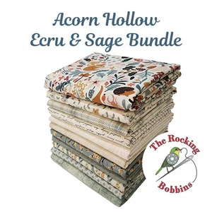 Acorn Hollow, Ecru and Sage Bundle of 11 prints from BasicGrey 100% Cotton  - Picture 1 of 12