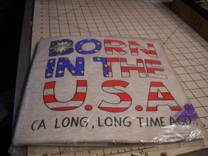 Vintage 1990's Born In The USA T-Shirt Size xl Shoebox Greetings made in USA - Picture 1 of 6