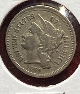 1869 Three Cent Nickel AC Condition  - Image 1 of 2