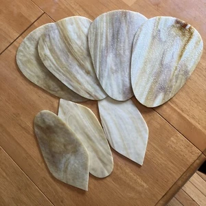 Marbled Stained Glass Pieces Lot Of 7 Carmel Swirl - Picture 1 of 7