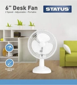 Status tragbarer 6 Zoll, 2 Geschwindigkeiten Schreibtischlüfter (S6DESKFAN ST-10) - weiß - Bild 1 von 5