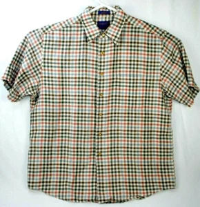 Pendleton Casual City Shirt Men's Linen Blend Short Sleeve Plaids Checks XL - Picture 1 of 3