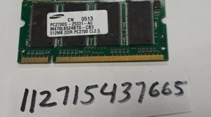 512MB 2RX16 DDR PC2700 333MHZ CL2.5 200PIN NON-ECC DUAL RANK 32X16 UNBUFFERED - Picture 1 of 1