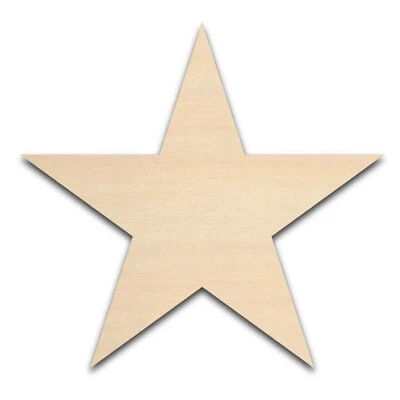 Forma de recorte de madera estrella sin terminar varios tamaños y cantidad 1/8" artesanía hobby Foto 1 de 3