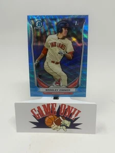 2014 Bowman Chrome Baseball Bradley Zimmer Blue Wave Refraktor RC Karte #CDP17 - Bild 1 von 2