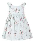 Bonnie Jean Little Girl's Stripe Floral Criss-Cross Back Dress-Size-5 -Mint