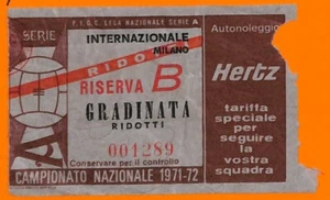 C1877- Vecchio BIGLIETTO PARTITA CALCIO - 1971-72 INTER - Picture 1 of 1