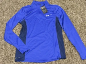 Herren Nike Dri-Fit 1/2 REISSVERSCHLUSS KERN LANGARM L/S SHIRT 833595 Laufen Training blau - Bild 1 von 2