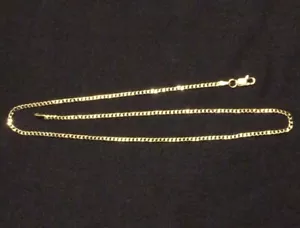 Goldkette 14 Karat Gold Vermeil Kubanisches Glied 16 Zoll 2 mm 0,925 Italien - Bild 1 von 3