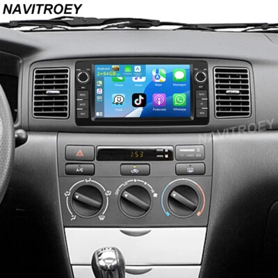 Radio estéreo GPS Apple Carplay Player 2+64 GB para Toyota Corolla 2003-2008 Foto 1 de 4