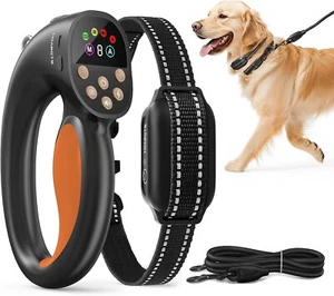 Anti-Tug Dog Training Collar w/ 500yd Remote, Beep/Vibe/Static, IPX7 - NIB - Picture 1 of 8