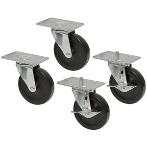 4" x 1" Rollensatz mit Bremse und verstellbarer Höhe 1-3137 - Bild 1 von 2