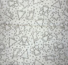 Christmas Quilting Fabric White Angles Trees Stars 100% Cotton By The Yard