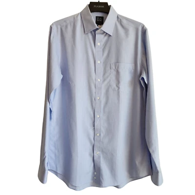 16 36 修身蓝色格子旅行者正装衬衫 Jos A Bank 全新男式尺寸棉 — 第 1/4 张图片