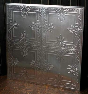 Set of 4 Galvanized Metal 12" Vintage-Inspired Ceiling Tiles - Picture 1 of 3