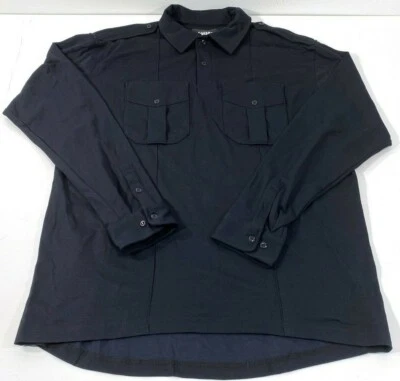 NWT MEDIUM LONG BLAUER MENS LONG SLEEVE BICOMPONENT KNIT SHIRT 8140 DARK NAVY - Image 1 of 2