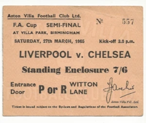 1965 FA Cup Semi Final: Liverpool v Chelsea - TICKET @ Villa Park - Picture 1 of 2