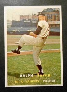 1957 Topps #391 RALPH TERRY New York Yankees Rookie RC NM - Bild 1 von 2