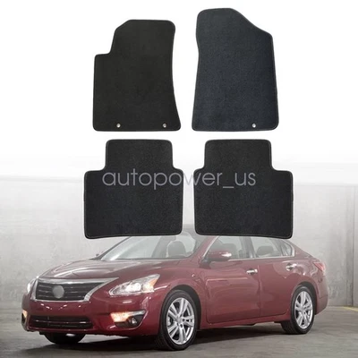 For 2013-2018 Nissan Altima Front-Rear Replacement Floor Mats Carpet Velour Blk - Image 1 of 4