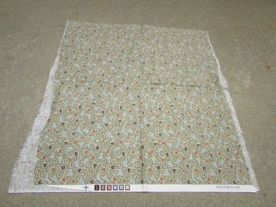 Tela de edredón de remolinos florales verde salvia FCI 2000 algodón clásico de colección 1/2 yarda Foto 1 de 4