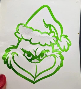 Grinch Aufkleber holografisch grün Vinyl - Bild 1 von 2