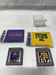 Tetris, Tetris 2 Game Boy Nintendo GB Original Tested With Manual & Clear Case - Bild 1 von 5