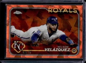 2024 Topps Chrome Update Sapphire Nelson Velazquez Orange Refractor #2/25 Royals - Picture 1 of 2
