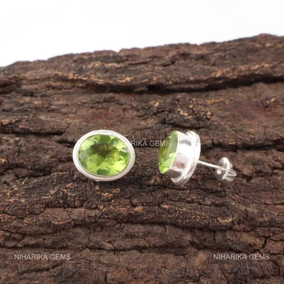 Natürlich Peridot Sterlingsilber August Tochter Ohrhänger Boho Haken Ohrringe - Bild 1 von 4