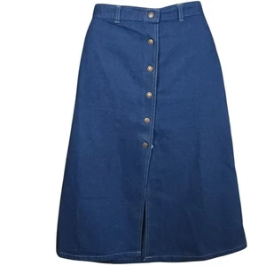 Gonna midi VINTAGE Candie's Denim taglia 9 XS Preppy Academia Cottage Skater - Foto 1 di 6