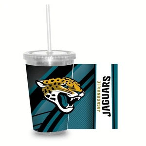 NFL Football Jacksonville Jaguars NFL Football Team 16oz Clear Tumbler W/Straw - Picture 1 of 9
