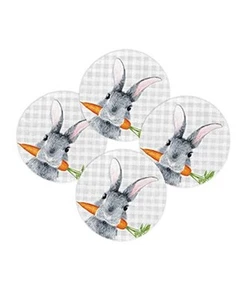 Easter Round Placemats Set of 4 Bunny Carrot Place Mats Woven Placemat Rabbit - Picture 1 of 8