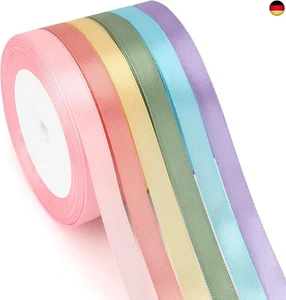 Geschenkband 6 Farben Satinband Bunt 10mm×23m Schleifenband Seidenband  - Bild 1 von 7