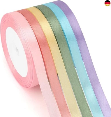 Geschenkband 6 Farben Satinband Bunt 10mm×23m Schleifenband Seidenband  - Bild 1 von 4
