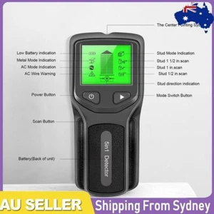 5 in 1 Stud Finder Wall Detector Backlight Display Stud Finder Wall Scanner OZ - Picture 1 of 8