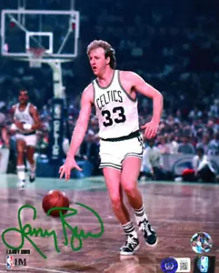 Larry Bird Signed Boston Celtics 8x10 Dribbling Photo-Beckett W Hologram *Green - Picture 1 of 4