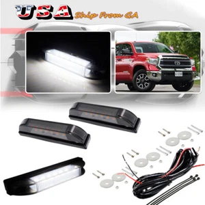 Luces de circulación LED blancas ahumadas de rejilla central para Toyota Tundra 14-21 capó cuchara - Imagen 1 de 12