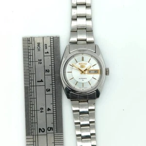 VTG Seiko 5 Ladies 17J 4206-0332 Day Date Window - Picture 1 of 7