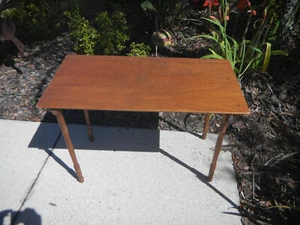 19th Century Wood Folding Sewing Table with Yardstick Top - Picture 1 of 12