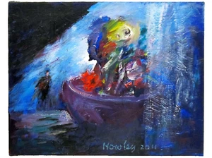 John Howley Painting "Where Have All The Flowers Gone?" 2011 Acrylic on Canvas - Picture 1 of 9