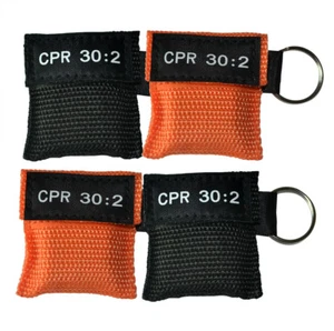 KeyRing CPR Face Shield Resuscitation 30:2 Training Black & Orange - Picture 1 of 10